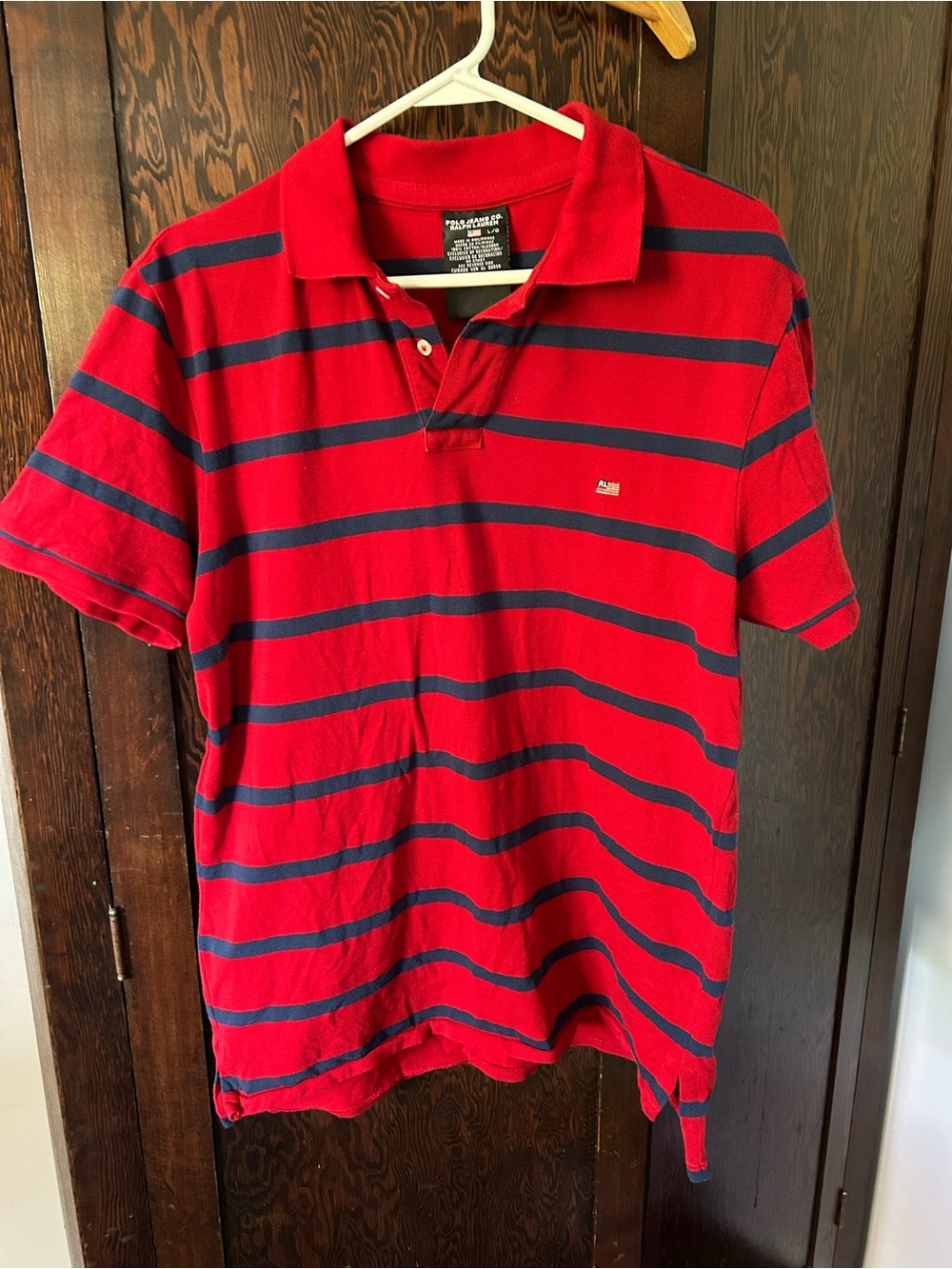 Polo by Ralph Lauren Red Polo with Navy Stripes